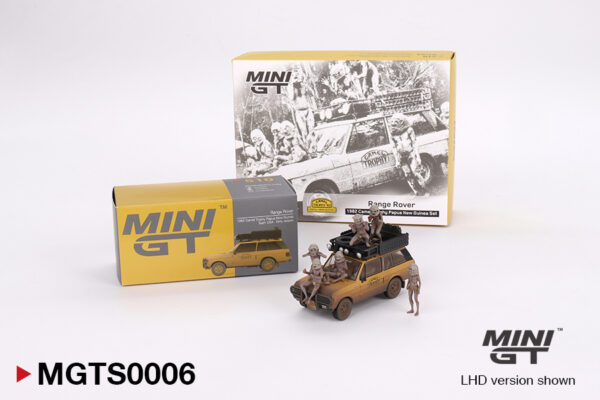 Mini GT 1:64 Range Rover 1982 Camel Trophy Papua New Guinea Set - Imagen 2