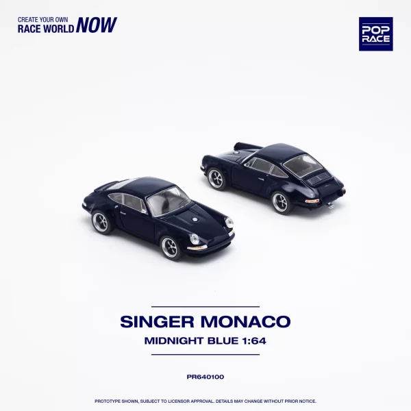 POP Race 1:64 Diecast Model Car - SINGER PORSCHE - MONACO (MIDNIGHT BLUE) - Imagen 2