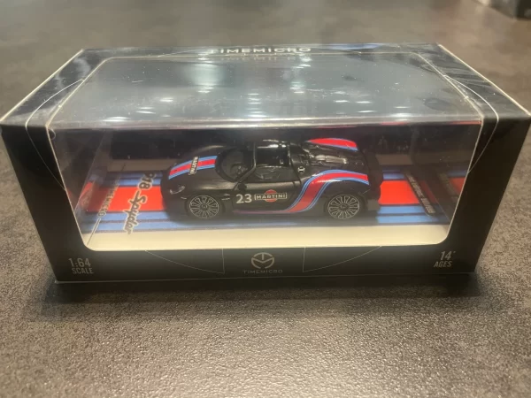 TimeMicro 1:64 Porsche 918 Spyder Martini Negro + Figura - Imagen 2