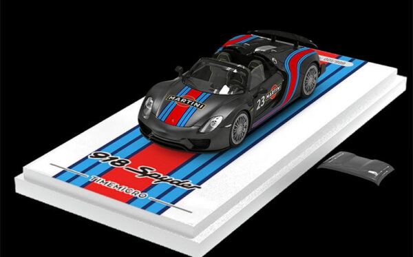 TimeMicro 1:64 Porsche 918 Spyder Martini Negro + Figura