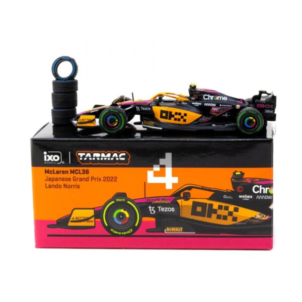 Tarmac Works 1/64 McLaren MCL36 Japanese Grand Prix 2022 Lando Norris - Imagen 3