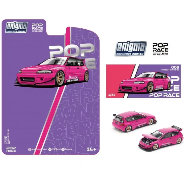 *PREORDEN* POPRACE 1/64 Pandem Civic EG6 - PINK (enigma exclusive edition)