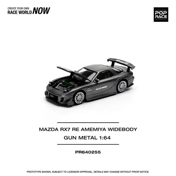 *PREORDEN* POPRACE 1/64 MAZDA RX7 RE-AMEMIYA - GUN METAL