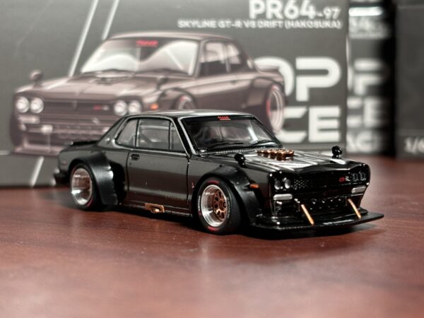 Pop Race 1:64 Skyline GT-R V8 Drift (Hakosuka) Dark Chrome