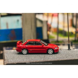 Tarmac Works 1/64 Mitsubishi Lancer GSR Evolution II Red +Carta coleccionable