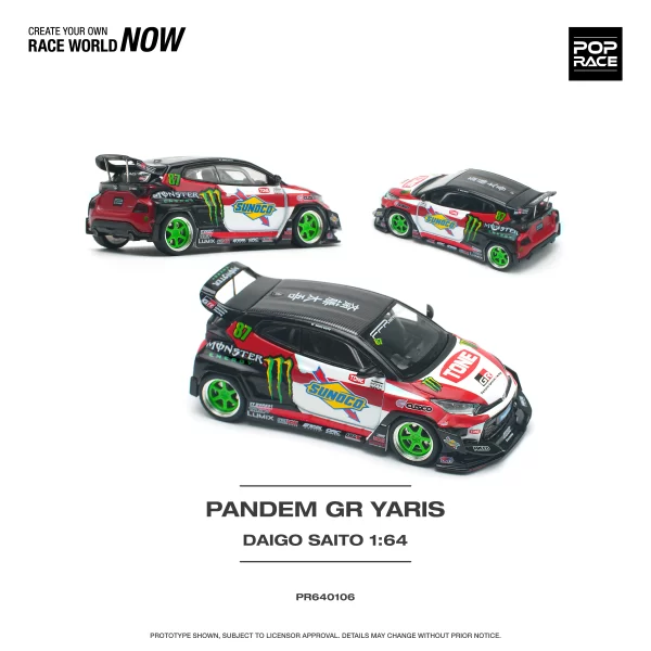 *EN CAMINO* 1/64 PANDEM GR YARIS DAIGO SAITO  Diecast Scale Model Car