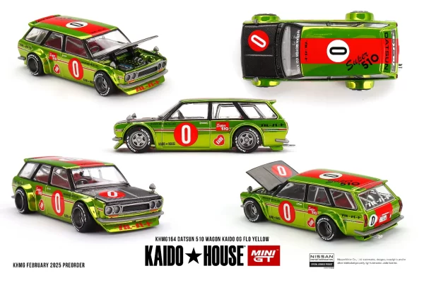 *PREORDEN* Kaido House x Mini GT 1:64 DATSUN 510 WAGON KAIDO OG FLO YELLOW