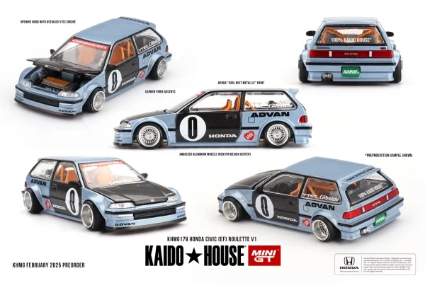 *PREORDEN* Kaido House x Mini GT 1:64 HONDA CIVIC (EF) ROULETTE V1