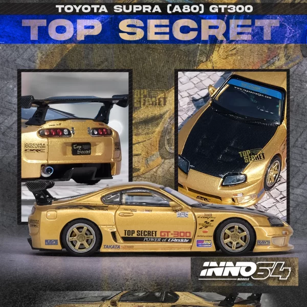 *PREORDEN* INNO64 1/64 TOYOTA SUPRA (A80) TOP SECRET GT300 IN64-A80TS-GOLD