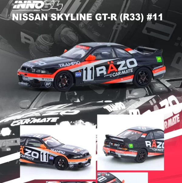 *PREORDEN* INNO64 1/64 NISSAN SKYLINE GT-R R33 #11 "RAZO TRAMPIO" N1 Super Endurance Series - SENDAN HIGHLAND 1995 Winner