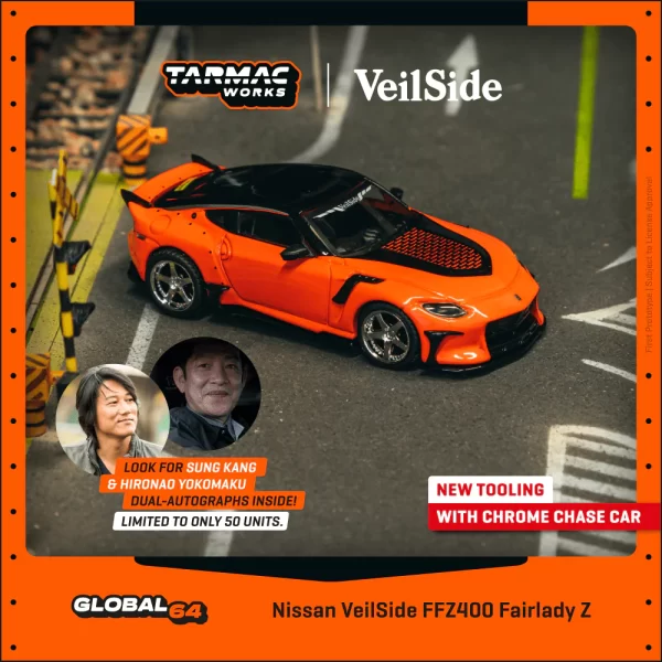 *PREODEN*  TARMAC WORKS GLOBAL64 1/64 Nissan VeilSide FFZ400 Fairlady Z Orange