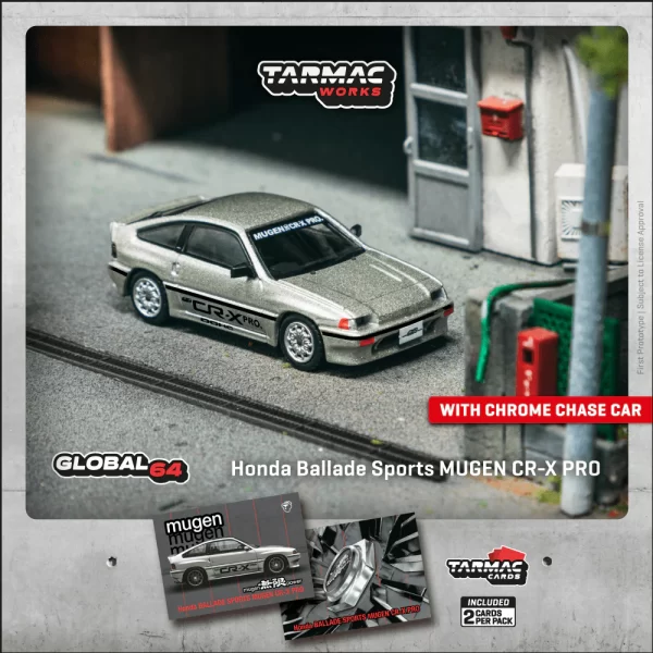 *PREORDEN* TARMAC WORKS GLOBAL64 1/64 HONDA Ballade Sports MUGEN CR-X PRO Silver Model Car