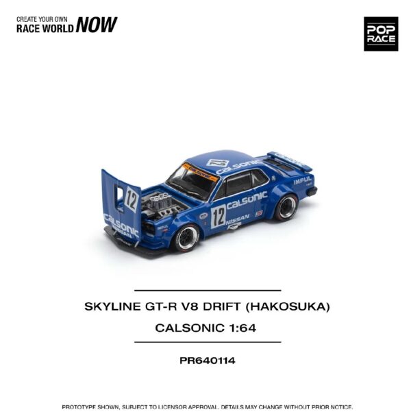 *PREORDEN* POPRACE 1/64 SKYLINE GT-R V8 DRIFT (HAKOSUKA) CALSONIC