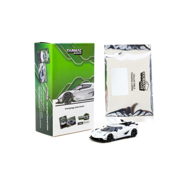 Tarmac Works 1/64 Koenigsegg Jesko Attack White with Tarmac Cards - Lamley Special Edition - GLOBAL64