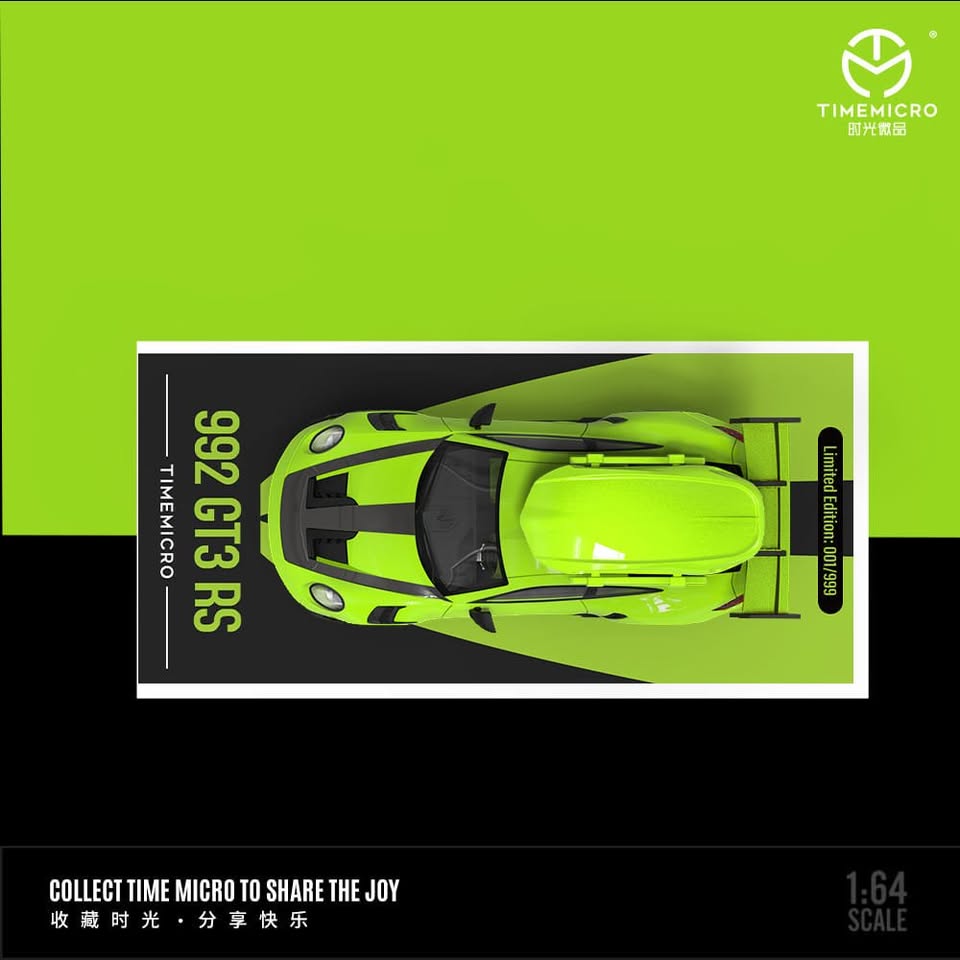 Time Micro 1:64 Porsche 992 GT3 RS Verde con maletero - Imagen 3