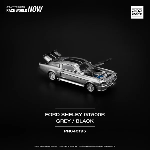 POP Race 1:64 - 1967 Shelby Mustang GT500 Grey/Black - Imagen 2