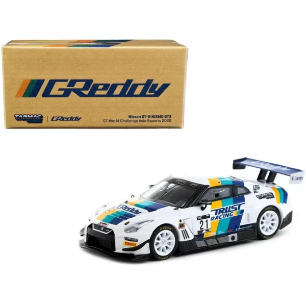 Tarmac Works 1:64 Nissan GT-R NISMO GT3 GT #21 Greddy with Plastic Truck - Imagen 4