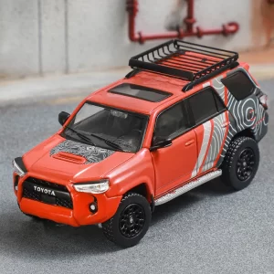 GCD 1/64 2022 Toyota 4 Runner TRD Pro Black and Red with Graphics and Roofrack