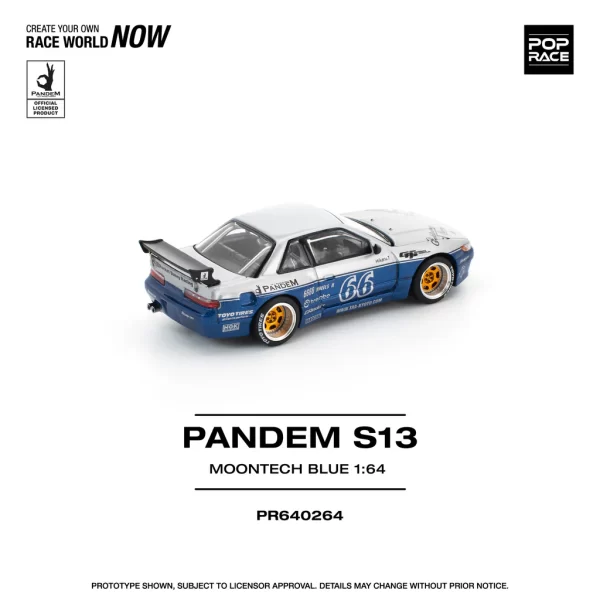 *PREORDEN* POPRACE 1/64 PANDEM SILVIA S13 MOONTECH BLUE - Imagen 2