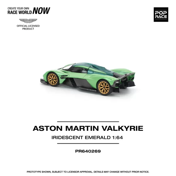 *PREORDEN* POPRACE 1/64 ASTON MARTIN VALKYRIE IRIDESCENT EMERALD - Imagen 2