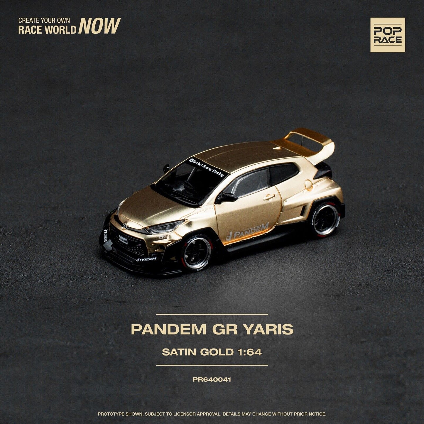 Pop Race1:64 Padem GR Yaris Satin Gold PR64 - 41 - Imagen 2
