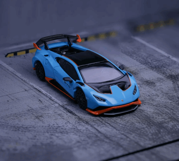 1/64 POP RACE LAMBORGHINI HURACÁN STO BLU LAUFEY/ARANCIO XANTO - Imagen 3