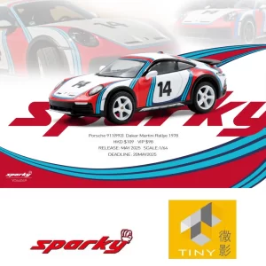 *PREORDEN* Sparky X Tiny 1/64 Porsche 911(992) Dakar Martini Rallye 1978