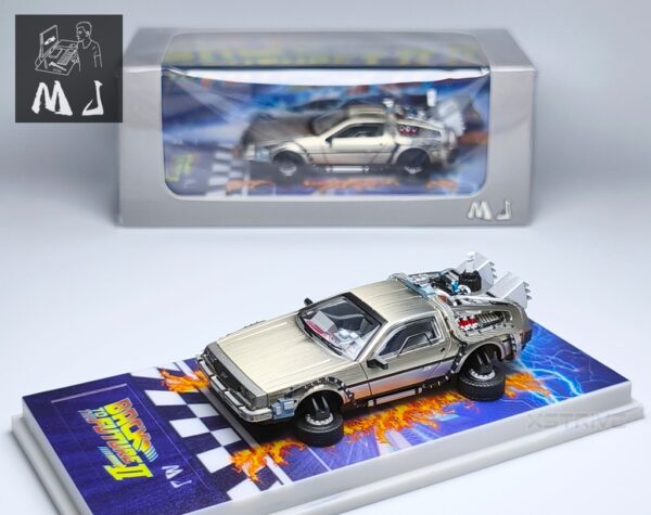 MJ 1:64 DeLorean DMC-12 Back To The Future II Time Car Vertical Wheel