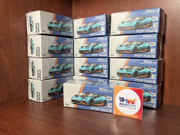 1/64 POP RACE LAMBORGHINI HURACÁN STO BLU LAUFEY/ARANCIO XANTO - Imagen 2