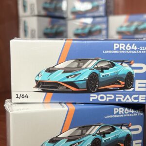 1/64 POP RACE LAMBORGHINI HURACÁN STO BLU LAUFEY/ARANCIO XANTO