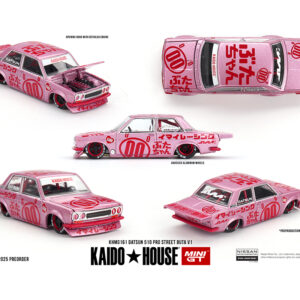 *PREORDEN* Kaido House x Mini GT 1:64 Datsun 510 Pro Street Buta V1 – Pink