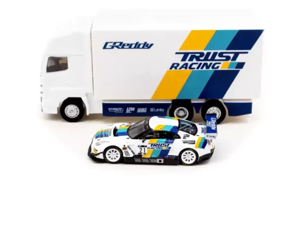 Tarmac Works 1:64 Nissan GT-R NISMO GT3 GT #21 Greddy with Plastic Truck - Imagen 3