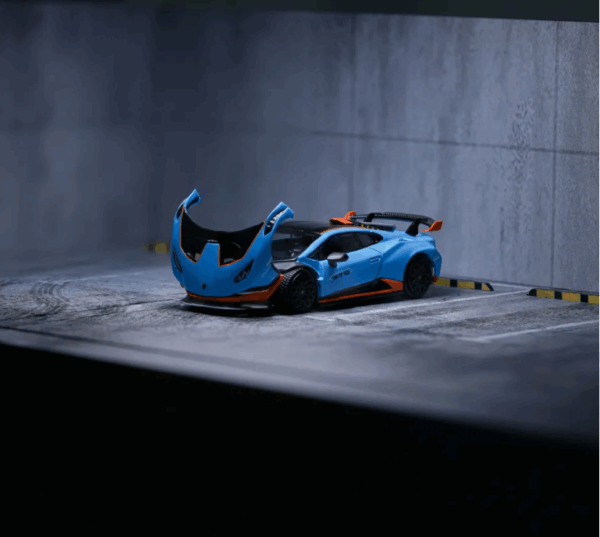 1/64 POP RACE LAMBORGHINI HURACÁN STO BLU LAUFEY/ARANCIO XANTO - Imagen 5