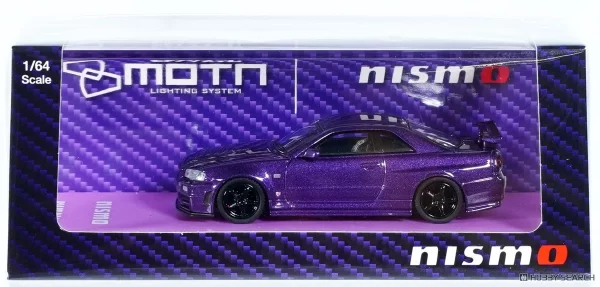 Kyosho 1:64 R34 GT-R Z-tune 2025 HEC Purple - Imagen 3
