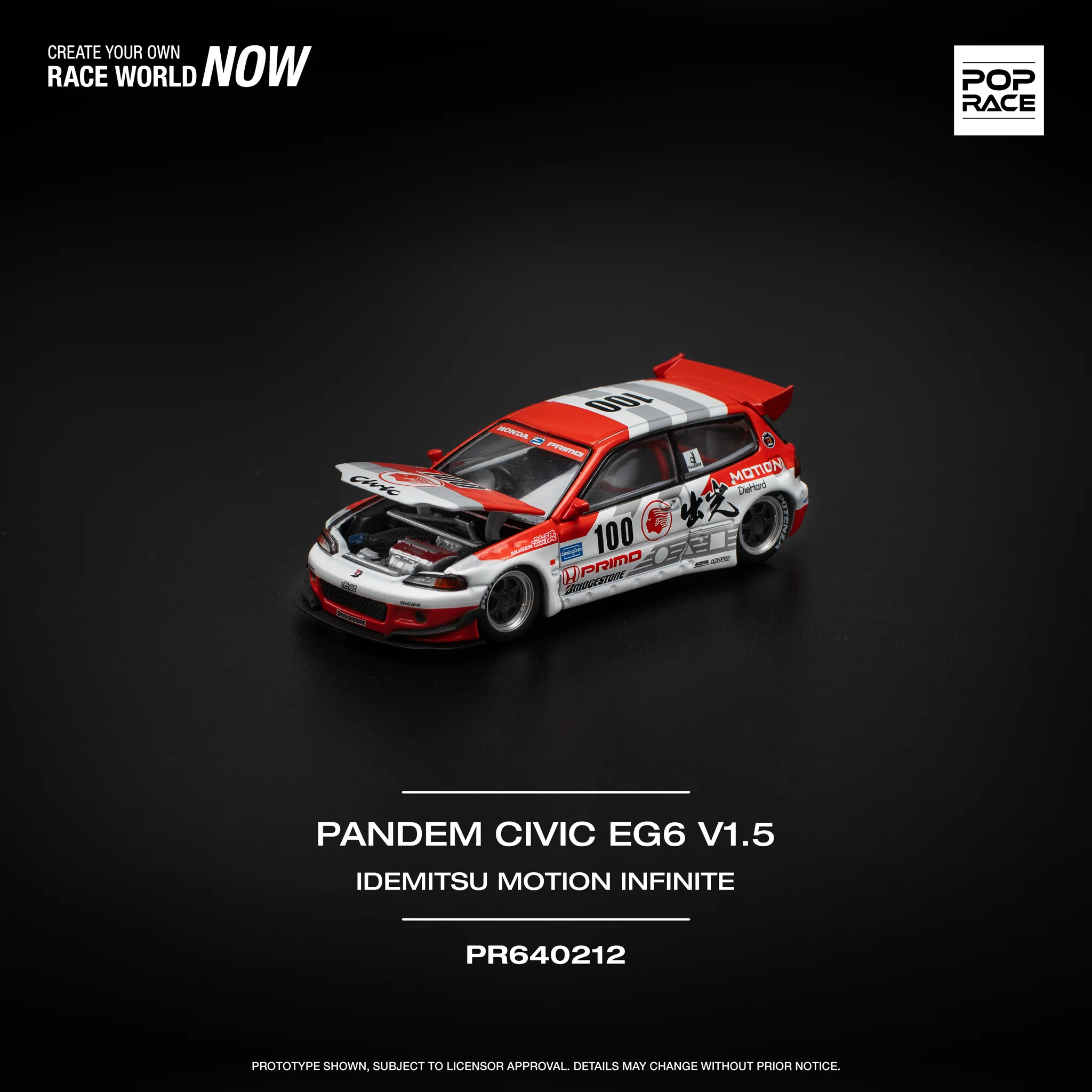 Pop Race 1/64 PANDEM CIVIC EG6 v1.5 IDEMITSU MOTION INFINITE - Imagen 2