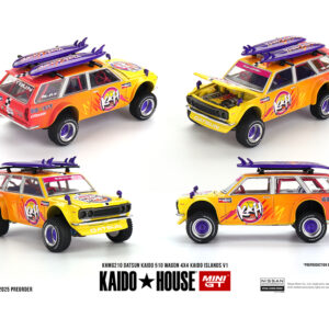 *PREORDEN* Kaido House x Mini GT 1:64 Datsun KAIDO 510 Wagon 4×4 Kaido ISLANDS V1- Orange