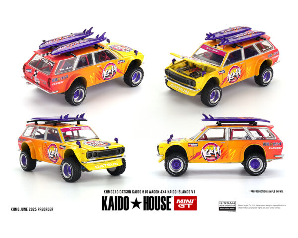 *PREORDEN* Kaido House x Mini GT 1:64 Datsun KAIDO 510 Wagon 4×4 Kaido ISLANDS V1- Orange