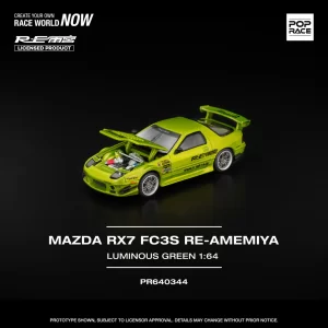 *PREORDEN* POPRACE 1/64 MAZDA RX7 FC3S RE-AMEMIYA LUMINOUS GREEN