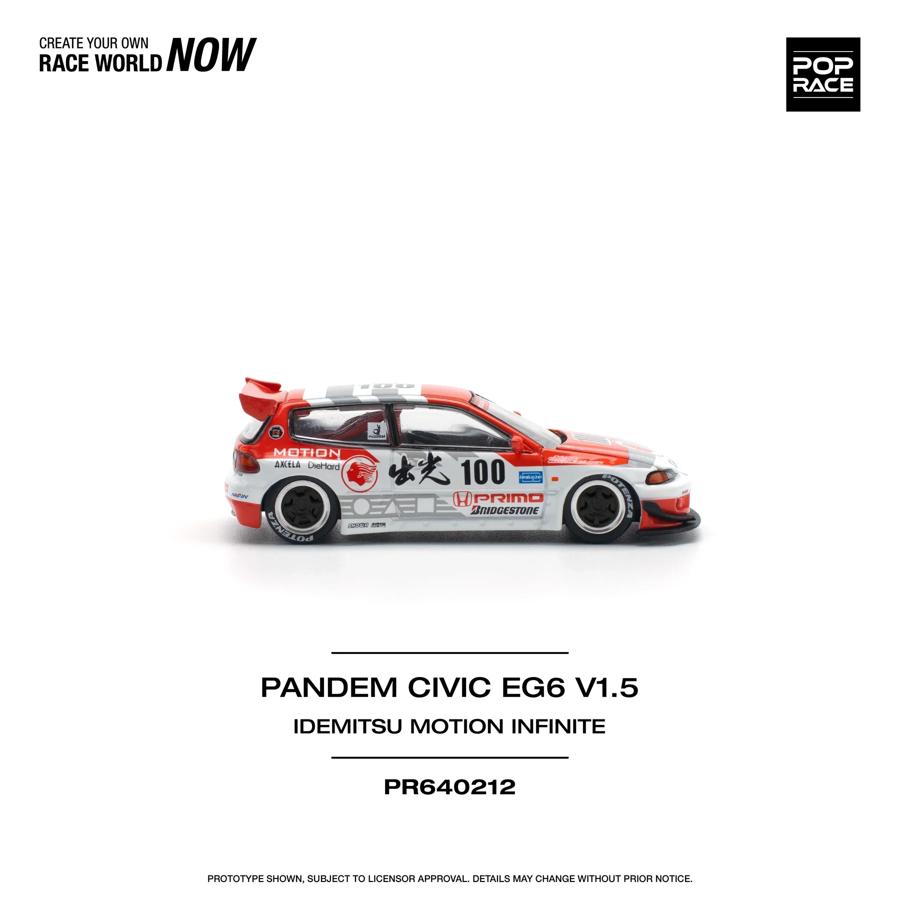 Pop Race 1/64 PANDEM CIVIC EG6 v1.5 IDEMITSU MOTION INFINITE - Imagen 3