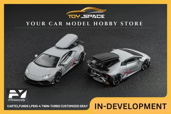 FINCLASSICALLY 1:64 Cartelfunds LP610-4 Twin-Turbo Customized Gray HEC 2025 Exclusive - Imagen 4