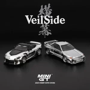 MiniGT 1:64 2025 Hobby Expo China HEC Veilside Nissan Z & Nissan R32 Chrome Set