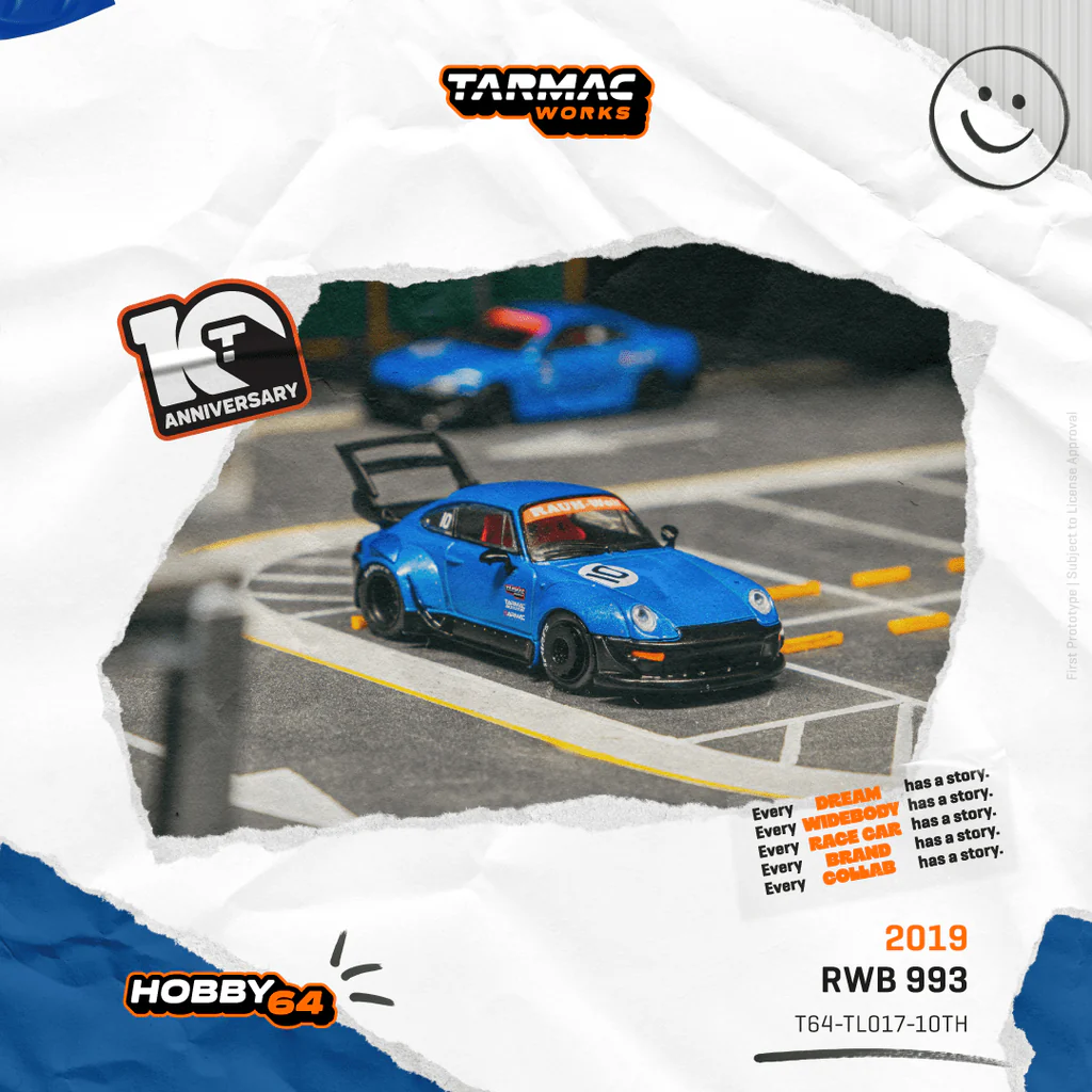 TARMAC WORKS HOBBY64 1/64 RWB 993 Tarmac Works 10th Anniversary | HW Bogotá