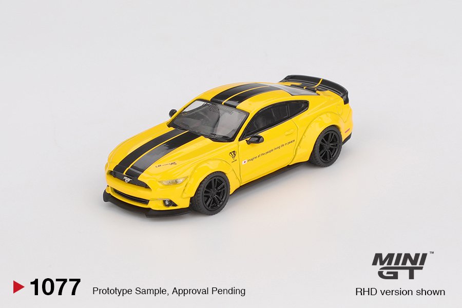 Mini GT 1:64 LB-WORKS Ford Mustang – Triple Yellow - Imagen 2