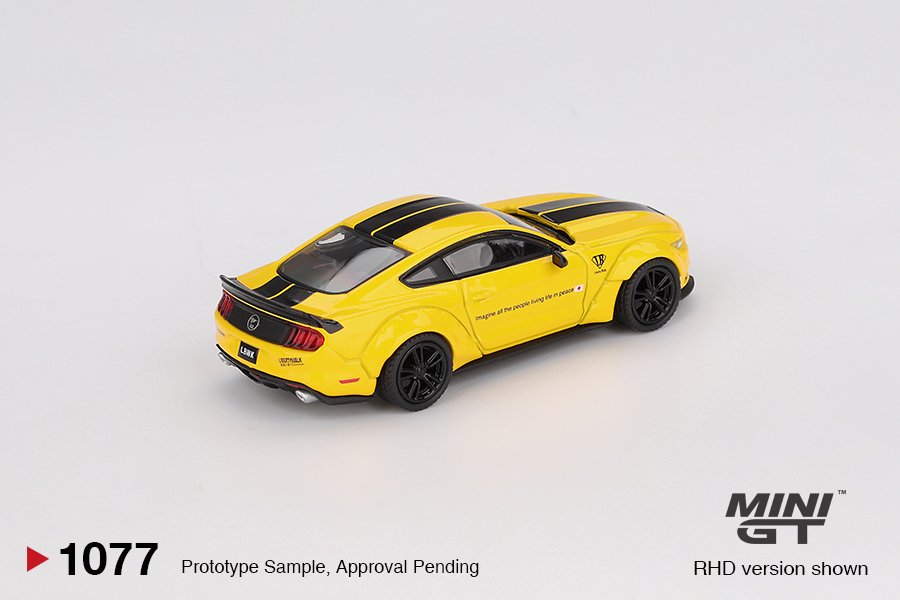 Mini GT 1:64 LB-WORKS Ford Mustang – Triple Yellow - Imagen 3