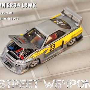 Street Weapon 1:64 ER34 LBWK Super Silhouette Raw Metallic Limitado a 500 unds