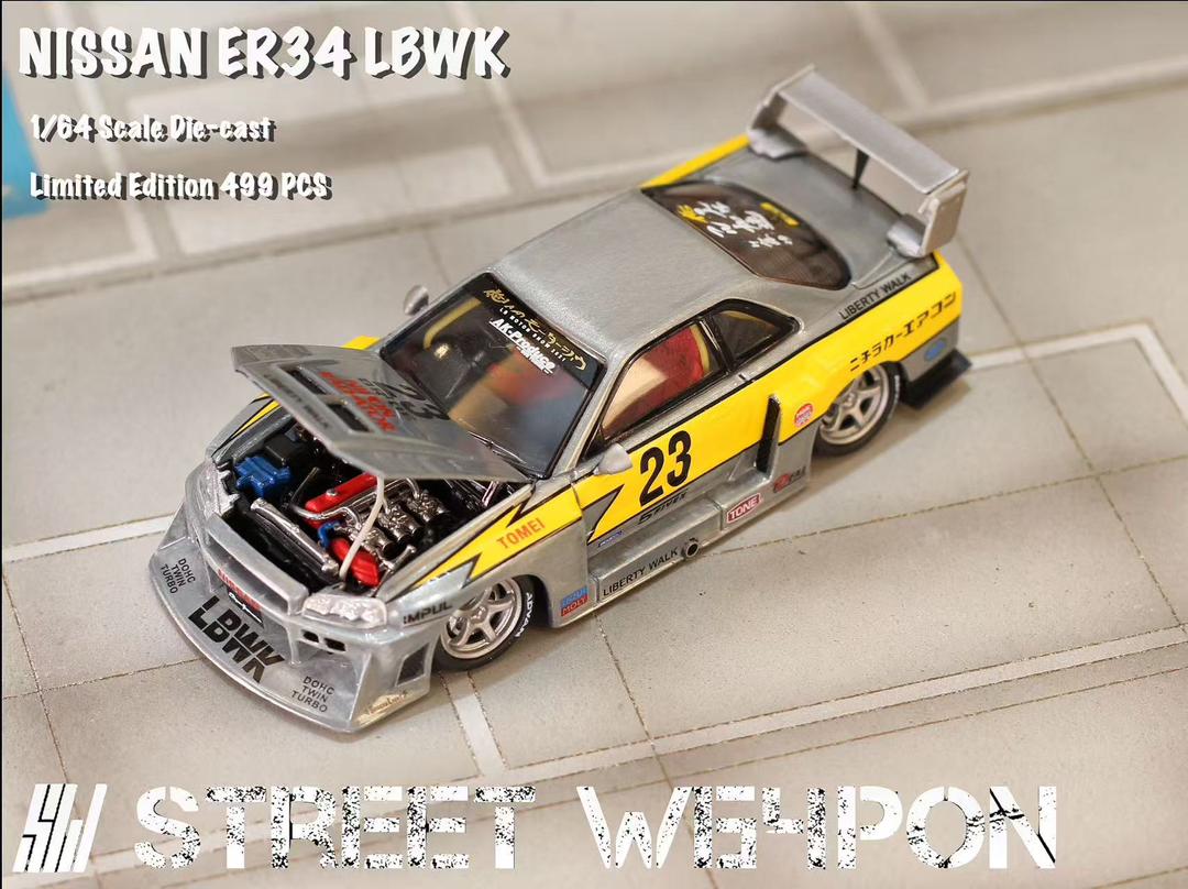 Street Weapon 1:64 ER34 LBWK Super Silhouette Raw Metallic Limitado a 500 unds