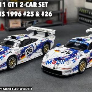 SPARKY x TINY 1/64 Sparky x Tiny 1/64 Porsche 911 GT1 2-car set 24h Le Mans 1996 #25 & #26