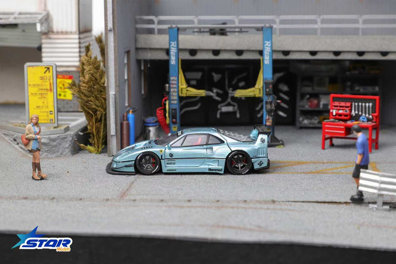 Star Model 1:64 Ferrari F40 LBWK Ice Blue - Imagen 6