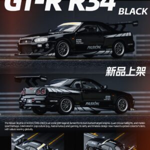 TimeMicro 1:64 Skyline GT-R R34 - "Black Street" Black
