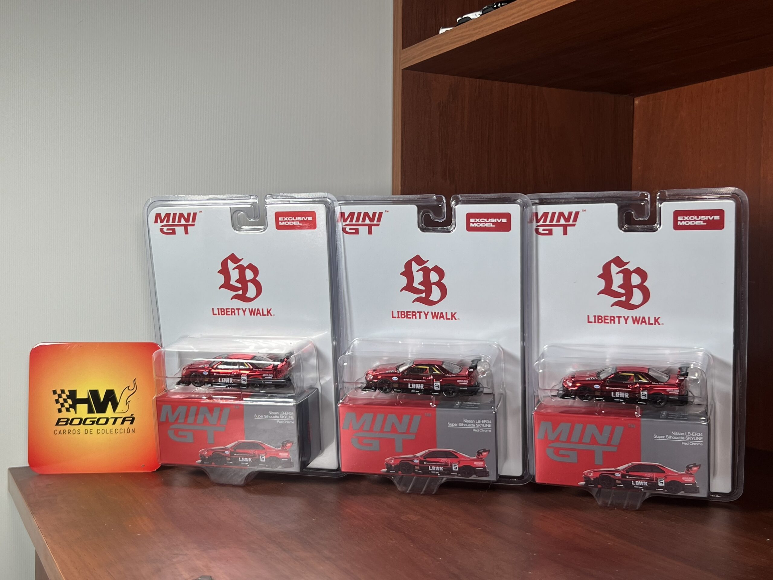 Mini GT 1:64 Nissan LB-ER34 Super Silhouette Skyline Red Chrome